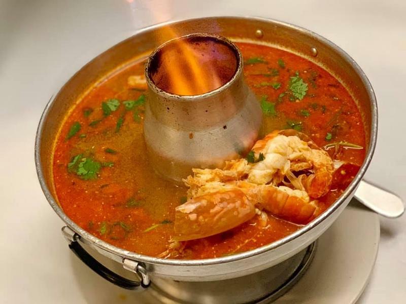 Hot And Sour Jumbo Prawn Soup